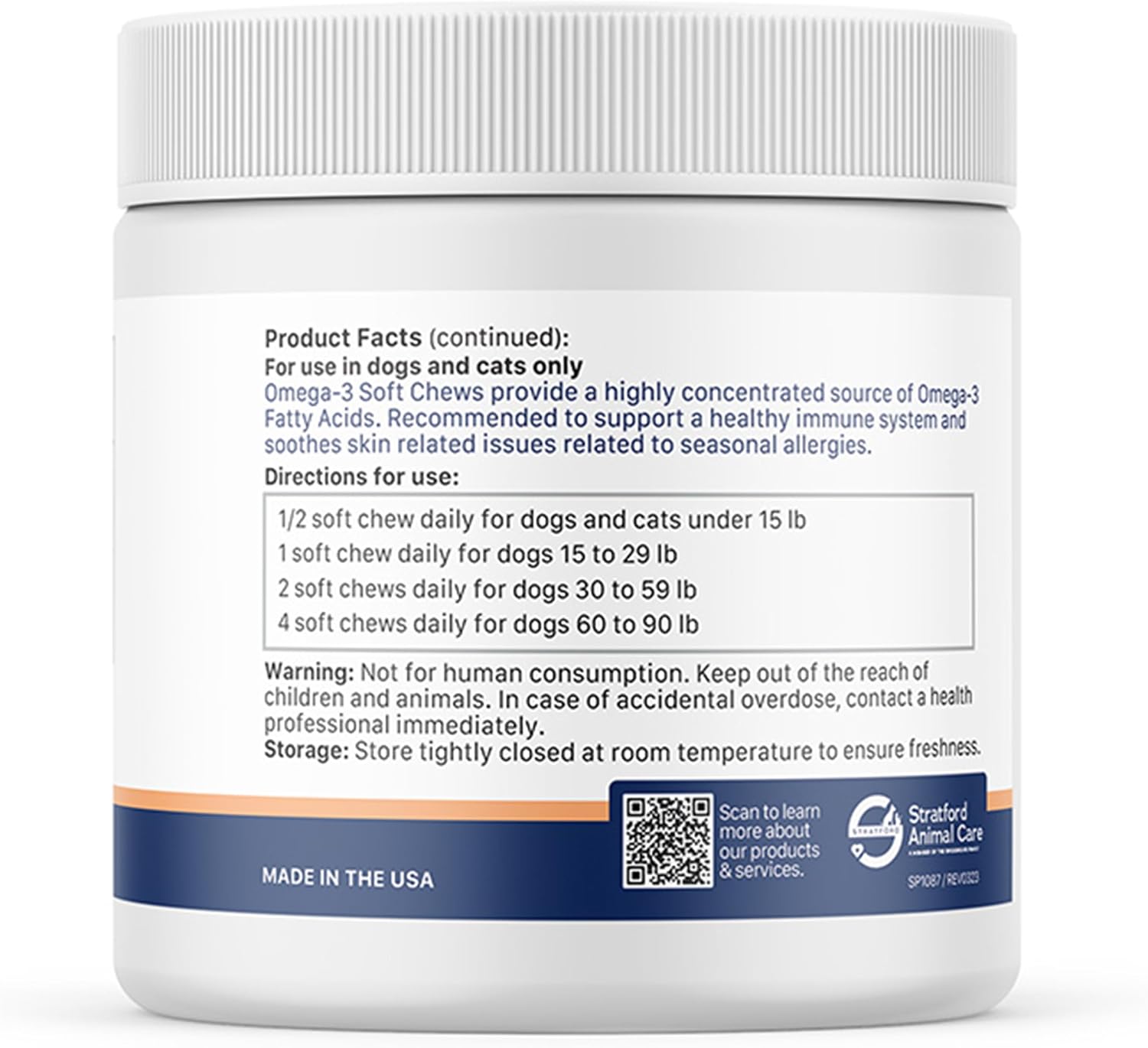 Stratford Pharmaceuticals EZ Chew Omega 3 Masticables Blandos para Perros - 60 unidades