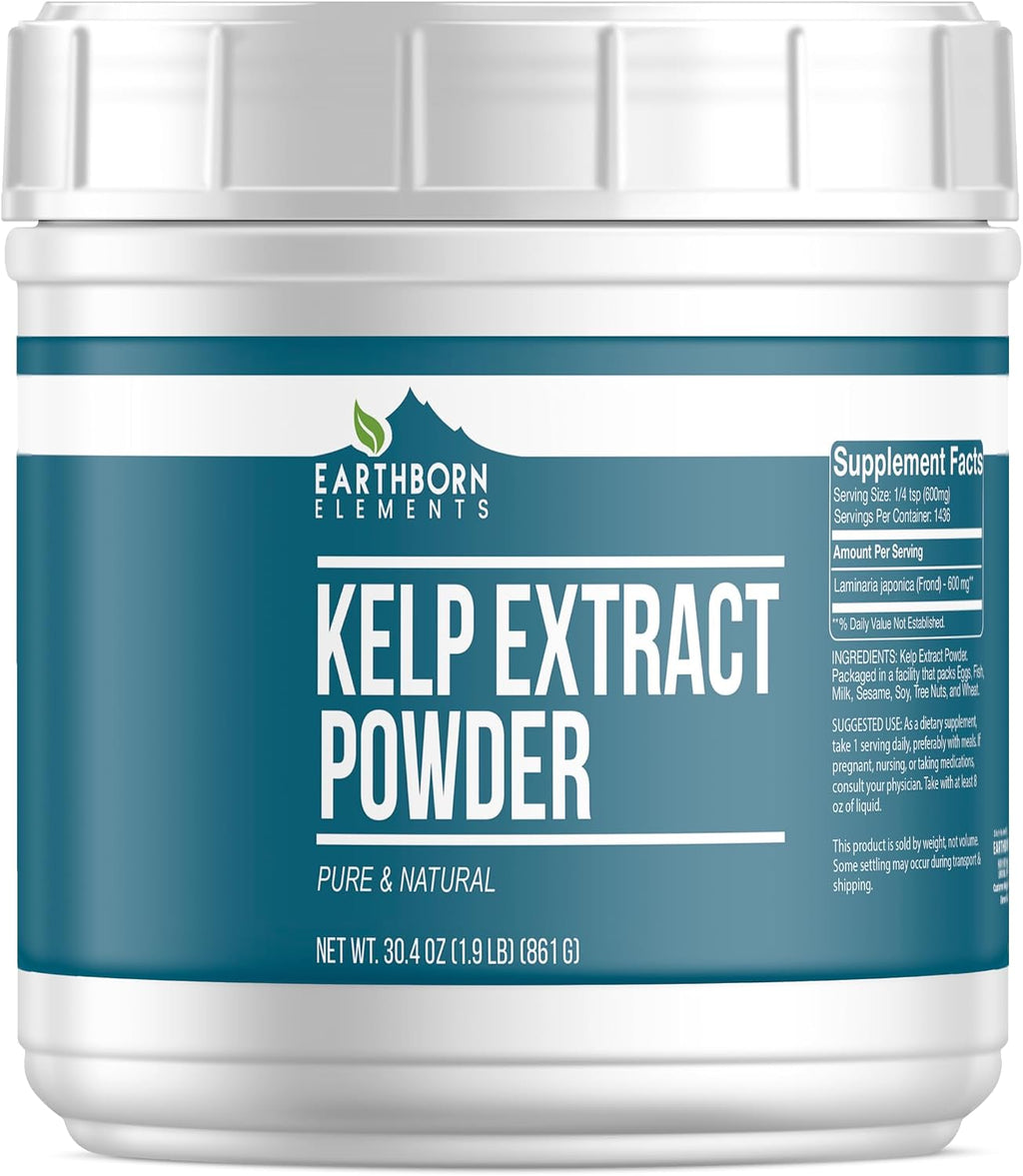 Earthborn Elements Polvo de Extracto de Kelp 500 g, Puro y Natural, Superalimento