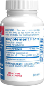 Anabolic Laboratories - Vitamina D3 5000 UI (125 mcg) - 60 Microcomprimidos Vegetarianos de Alta Absorción