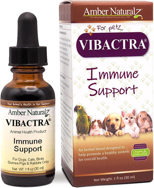 Amber NaturalZ Vibactra — Suplemento Herbal de Apoyo Inmunológico para Mascotas