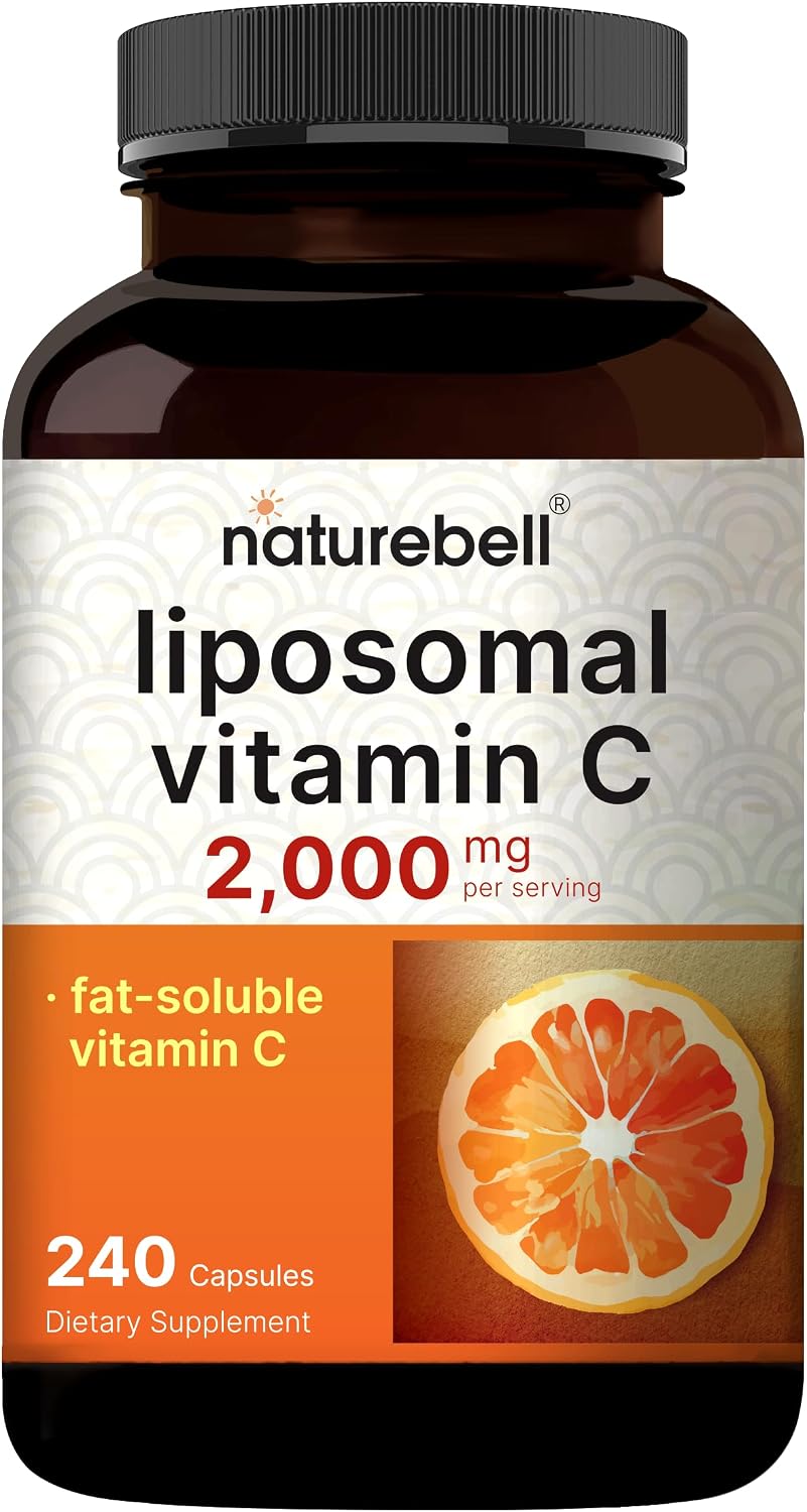NatureBell Liposomal Vitamin C 2,000mg Per Serving, 240 Cápsulas - Suplemento Diario de Vitamina C Liposomal