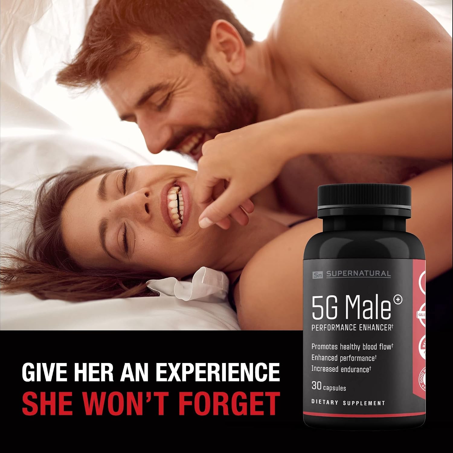 Supernatural Man 5G Male – Suplemento Natural para Hombres con Ginseng, Ajo, Ginkgo, Jengibre y Vitamina D – 30 Cápsulas