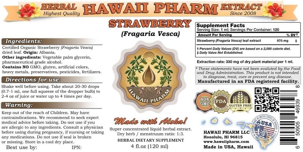 Hawaii Pharm Extracto Líquido de Fresa (Fragaria vesca) 60ml