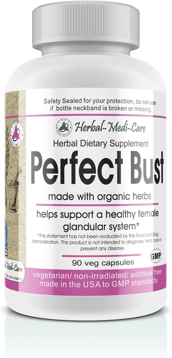 Herbal-Medi-Care Perfect Bust Whole Food (Salud Mamaria) Cápsulas Vegetarianas – 90 Unidades, Elaborado con Ingredientes Orgánicos