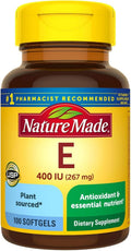 Vitamina E Natural 267 mg (400 IU) d-Alfa Tocoferol - 100 Cápsulas (Pack de 3)