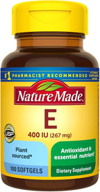 Vitamina E Natural 267 mg (400 IU) d-Alfa Tocoferol - 100 Cápsulas (Pack de 3)