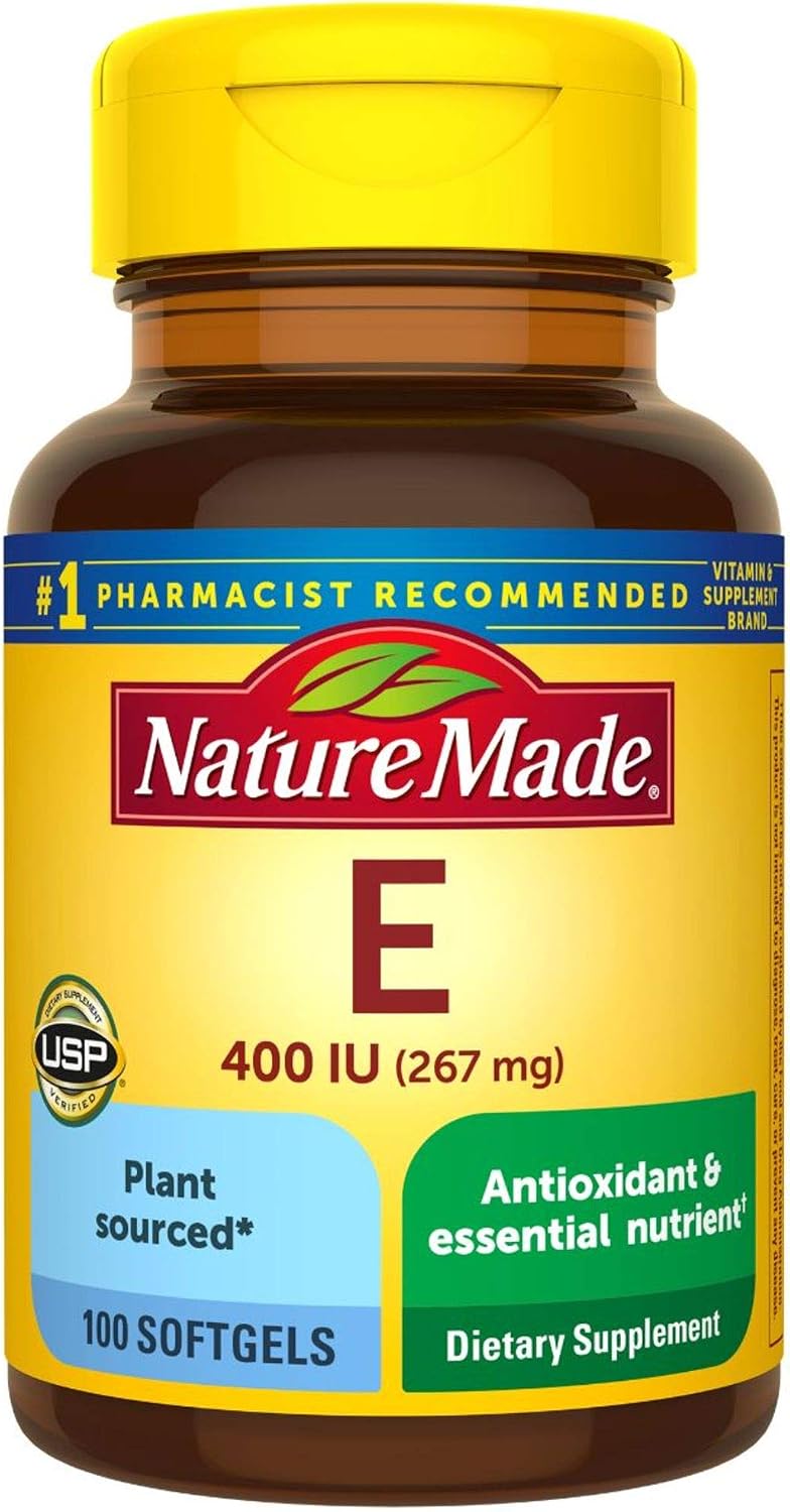 Vitamina E Natural 267 mg (400 IU) d-Alfa Tocoferol - 100 Cápsulas (Pack de 3)