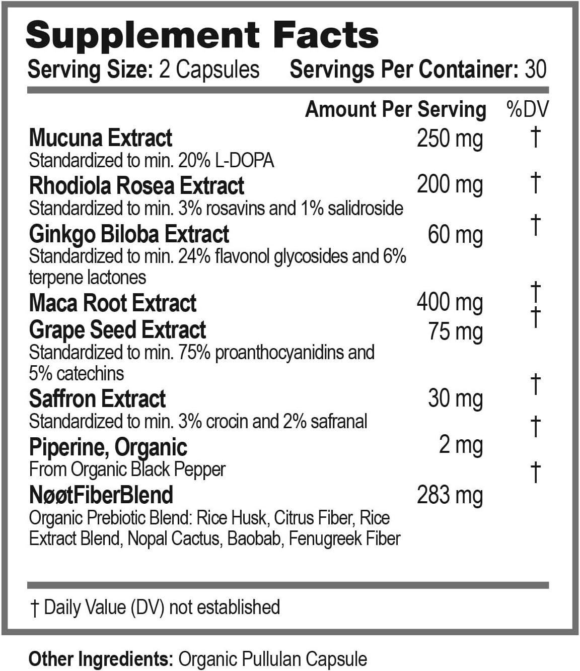 NOOT Happy Me – Complemento Natural para el Estado de Ánimo con Azafrán, Rhodiola y Maca | 60 Cápsulas