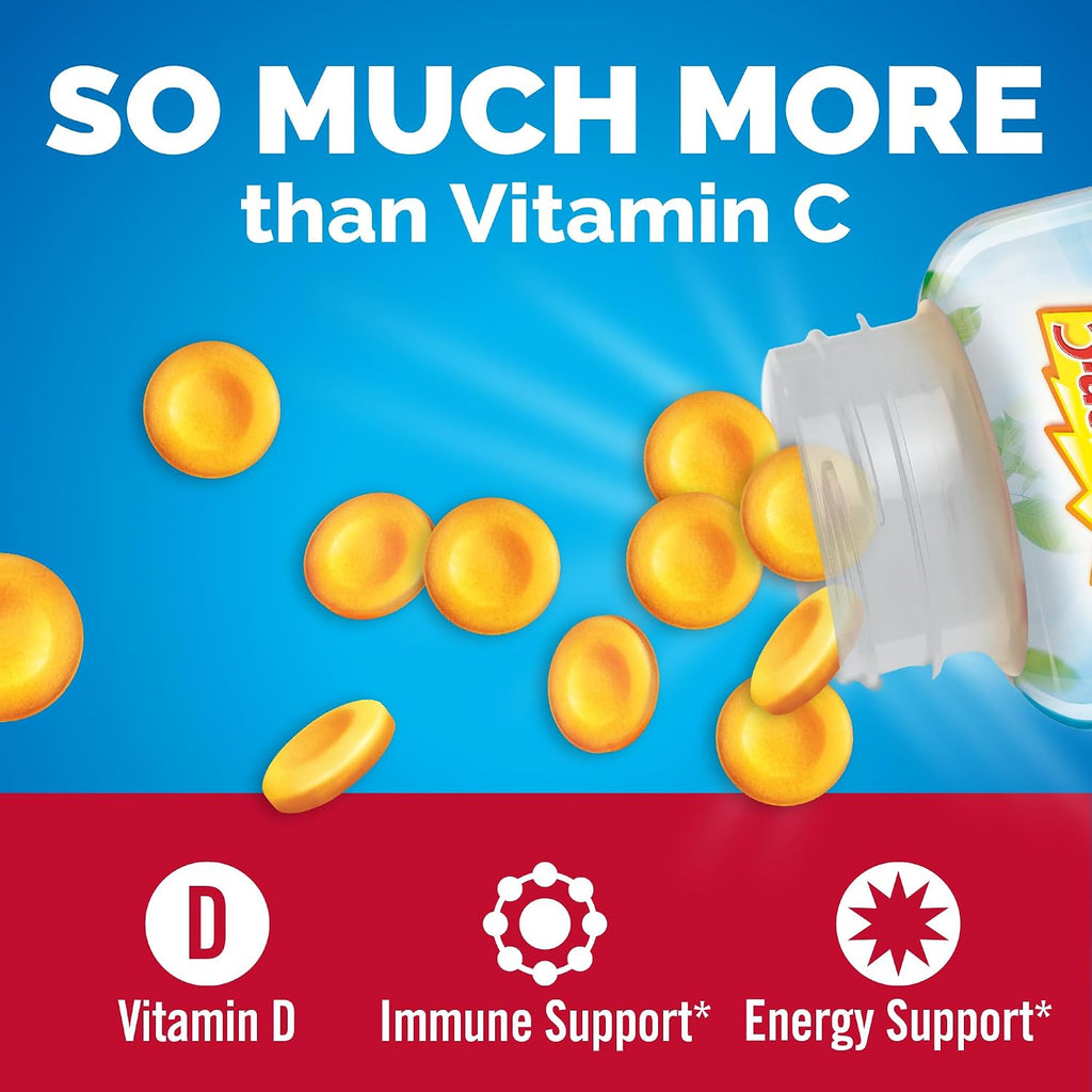 Emergen-C Immune+ Vitamina C y D Masticables Sabor Naranja, 42 uds