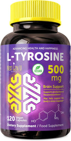 L-Tirosina 500 mg, 180 Cápsulas Veganas - NextGenU