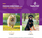 NaturVet VitaPet Senior Vitaminas Diarias para Perros Mayores con Glucosamina - 365 Comprimidos de Liberación Prolongada