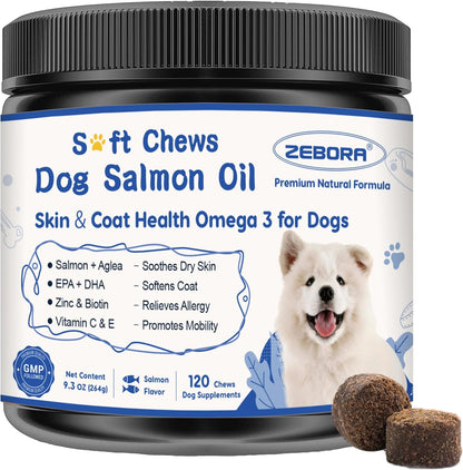 ZEBORA Aceite de Salmón para Perros – Snacks – Aceite de salmón salvaje y algas: fuentes concentradas de Omega 3, – Image 1