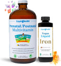 LIQUIDHEALTH Prenatal Baby Booster - Pack de Vitaminas Prenatales/Postnatales Líquidas Veganas con Hierro Ferrochel y Folato