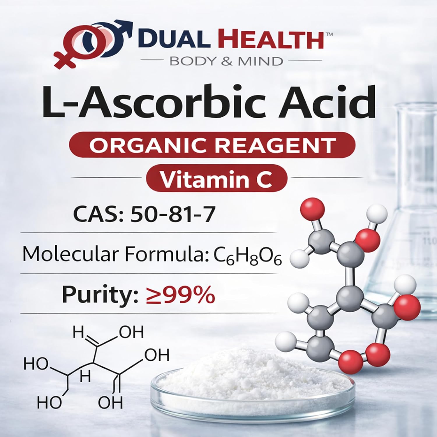 Pure Ascorbic Acid Powder 500g - High Potency Vitamin C