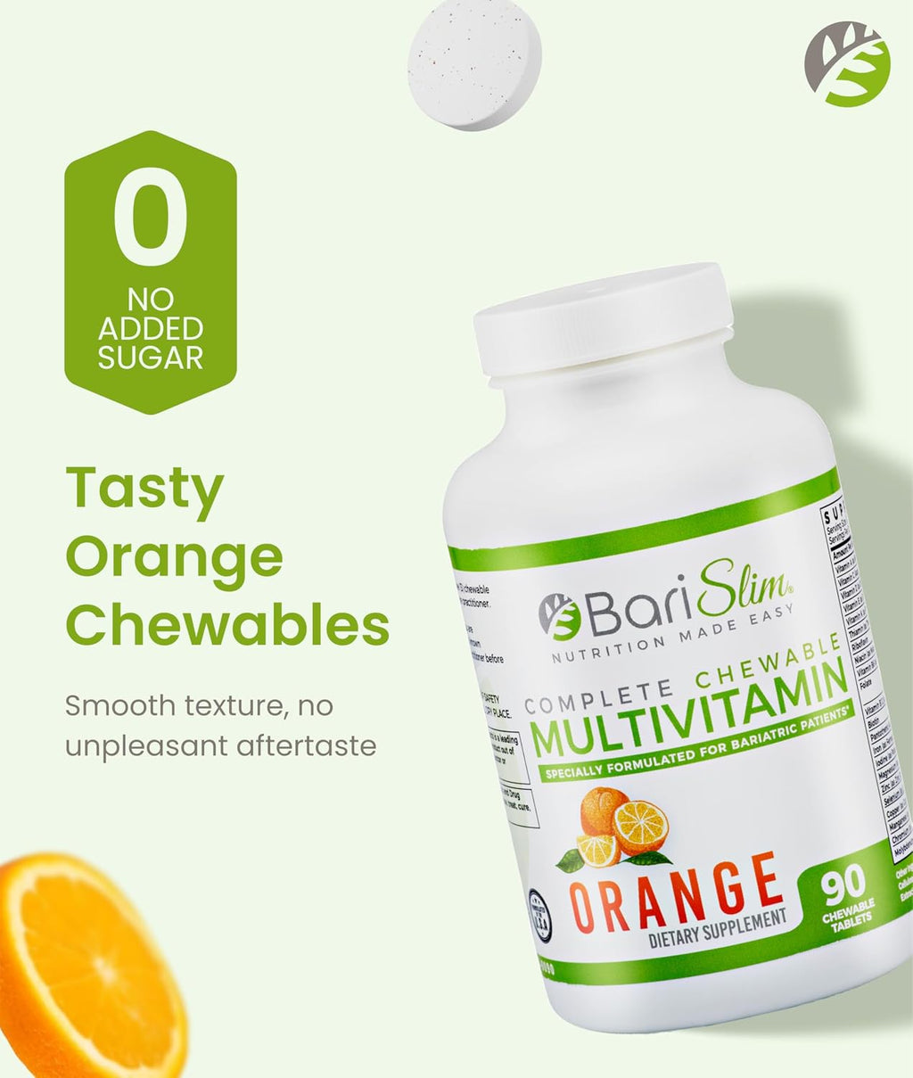 BariSlim Complete Multivitamínico Bariátrico Masticable - 45 mg Hierro - 90 Comprimidos Sabor Bayas Mixtas