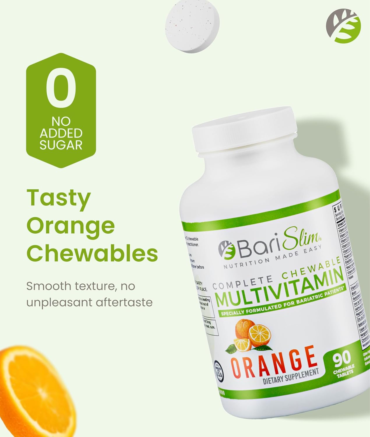 BariSlim Complete Multivitamínico Bariátrico Masticable - 45 mg Hierro - 90 Comprimidos Sabor Bayas Mixtas