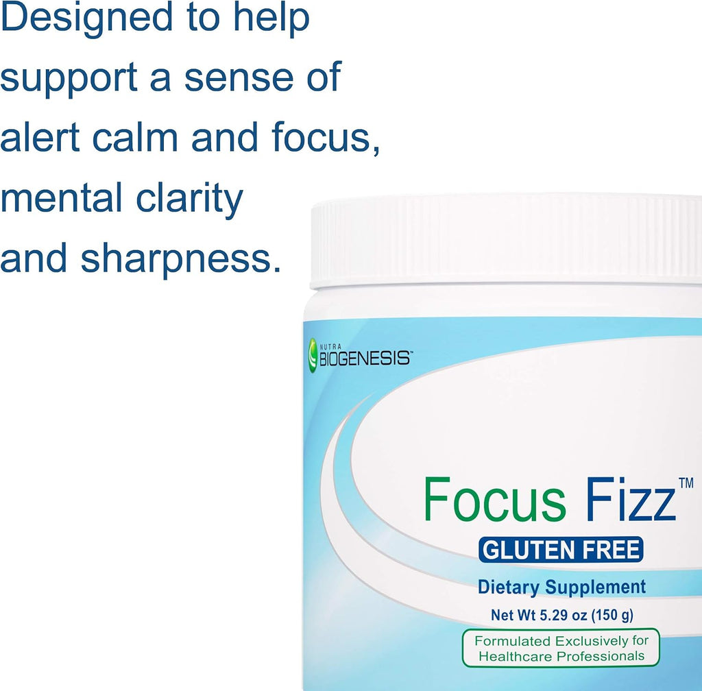 Nutra Biogenesis Focus Fizz - Powder Supplement with GABA and L-Theanine for Focus and Relaxation, 150 g