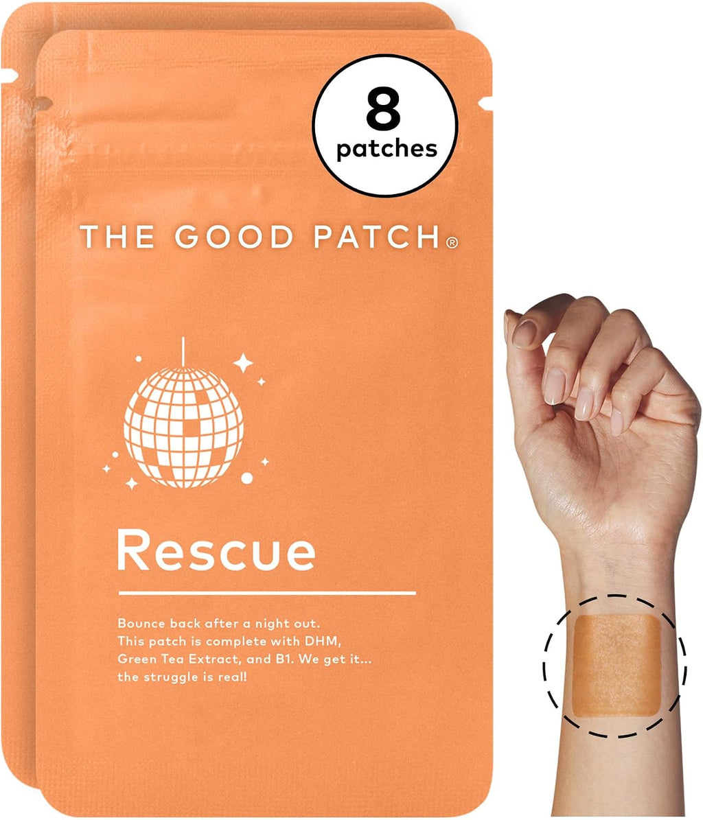 The Good Patch Rescue Recovery Parche de Recuperación con DHM, Té Verde y Vitamina B1 (8 Parches)