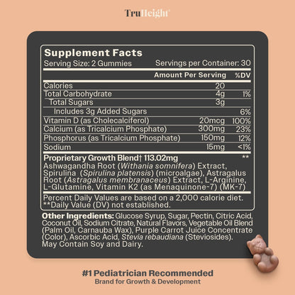 TruHeight Growth Gummies (Sandía) - Suplemento de Crecimiento Natural para Niños y Adolescentes - Vitaminas D, K, Calcio y – Image 8