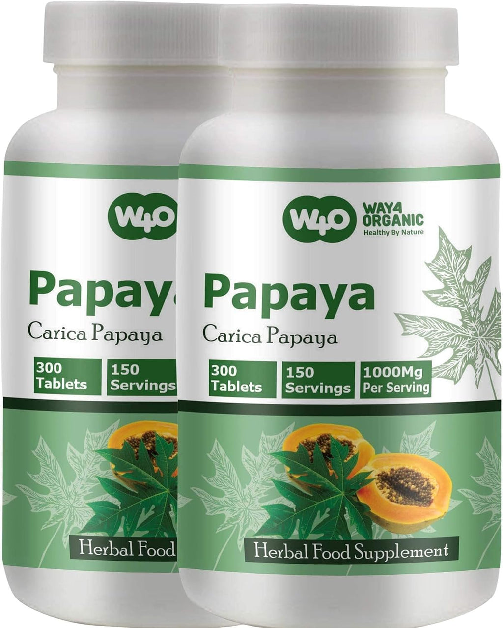 Extracto de Hoja de Papaya 1000 mg - 300 Comprimidos (150 Raciones)
