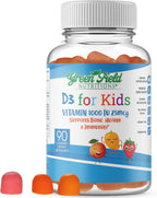 Greenfield Nutritions Vitamina D3 para Niños – 1000 UI – 90 Gominolas | Suplemento de Vitamina D masticable para niños, Apoya Huesos y Sistema Inmunológico | No-GMO, Sin Gelatina, Sin Gluten