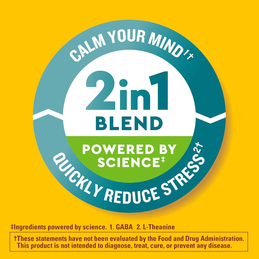 Nature Made Wellblends Stress Relief Gummies, L-teanina 200 mg y GABA 100 mg, 40 gomitas sabor fresa
