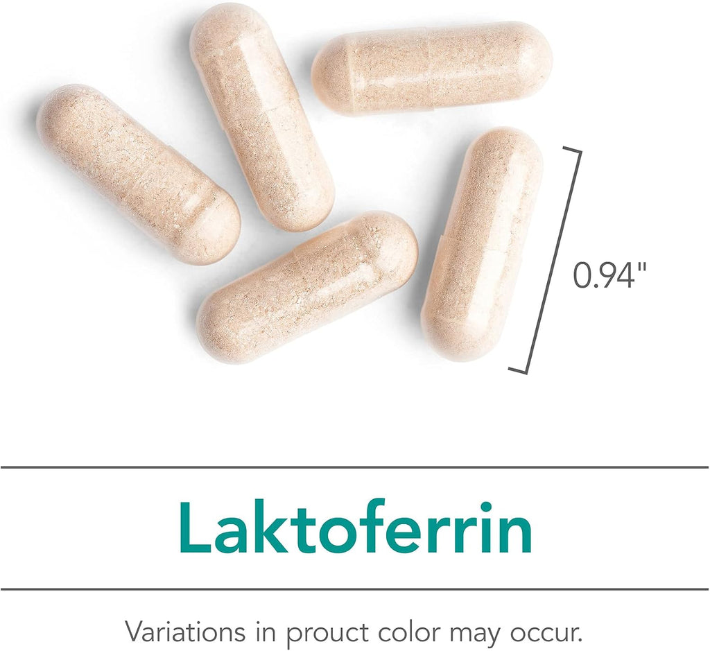 Nutricology Lactoferrin - Lactoferrina 350 mg, Bovine Colostrum, 90 Vegan Capsules