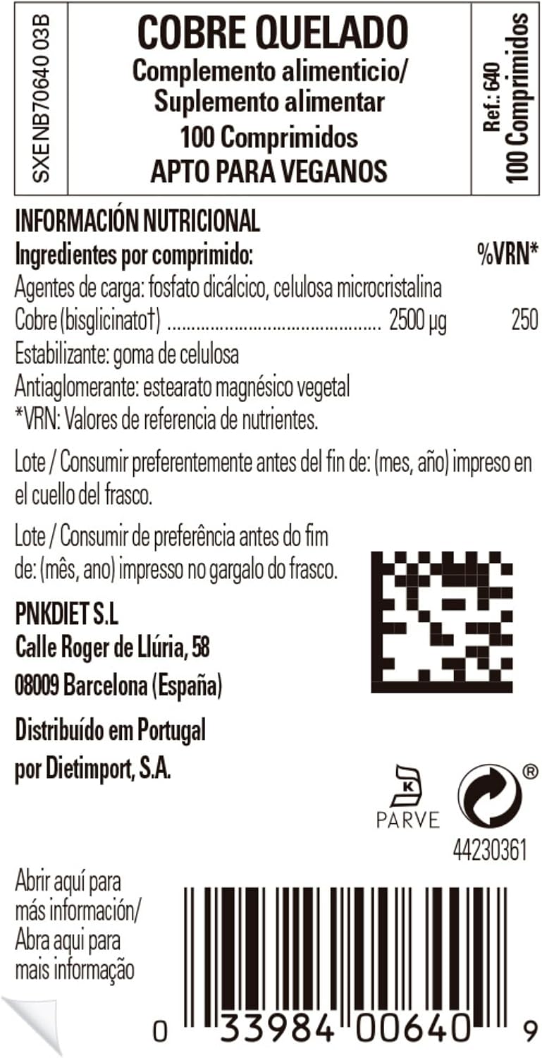 Solgar Cobre Quelado, 100 Comprimidos