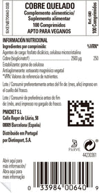 Solgar Cobre Quelado, 100 Comprimidos