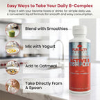 Vitamin B Complex Liquid Supplement, Purality Health, Liposomal Enhanced Absorption, B1, B2, B3, B5, B6, B12 & Biotin + Essential Minerals, 15 Day Supply