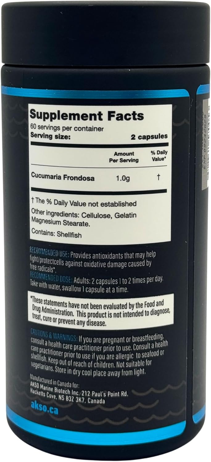Suplemento de Pepino de Mar Silvestre con Vitaminas Fucosiladas y Minerales - 120 Cápsulas (3 Paquetes)