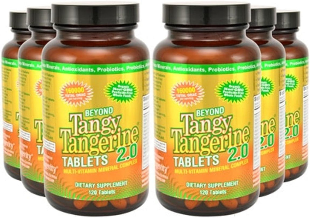 Youngevity Beyond Tangy Tangerine 2.0 Multivitamínico y Mineral - 120 Comprimidos (6 Paquetes)