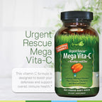 Irwin Naturals Urgent Rescue Mega Vita-C - 60 Cápsulas Blandas Líquidas - 1.000 mg de Vitamina C - Suplemento de Apoyo Inmunológico con Escaramujo y Zinc