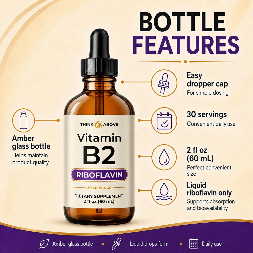 Think Above Vitamina B2 Riboflavina Gotas Líquidas - 60 ml