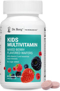 Dr. Berg Kids Chewable Multivitamins (sin azúcar) - Multivitamínico infantil con 20 nutrientes y complejo de minerales traza - sabor a bayas mixtas - 60 wafers