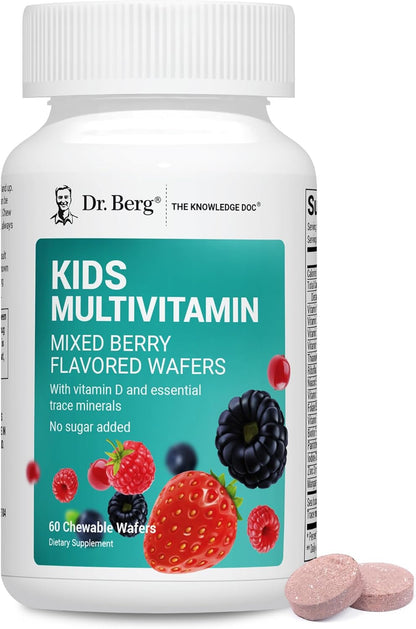 Dr. Berg Kids Chewable Multivitamins (sin azúcar) - Multivitamínico infantil con 20 nutrientes y complejo de minerales traza – Image 1