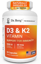 Dr. Berg Maximum Strength 7-in-1 Vitamin D3 K2 10,000 IU - 120 Capsules