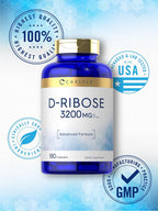 Carlyle Cápsulas de D-Ribosa 3200mg | 180 Cápsulas