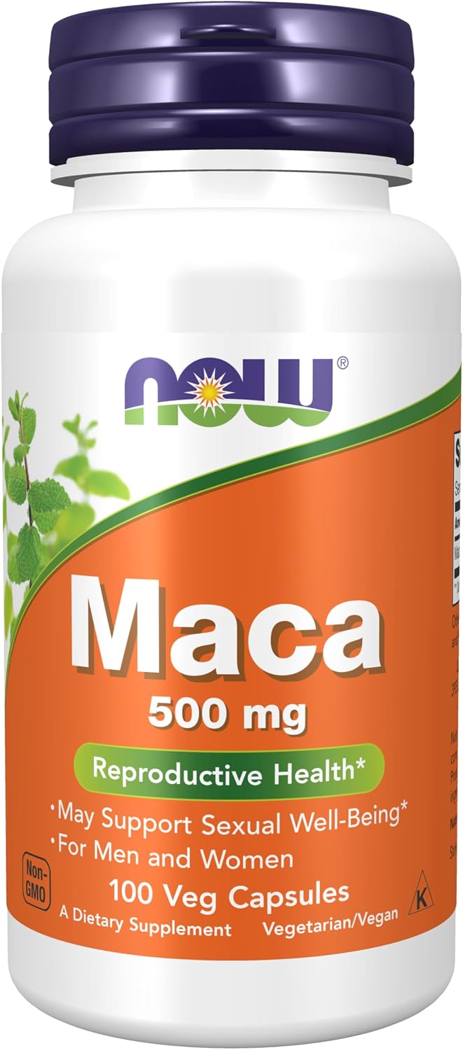 NOW Foods Maca 500 mg, 100 Cápsulas Veganas