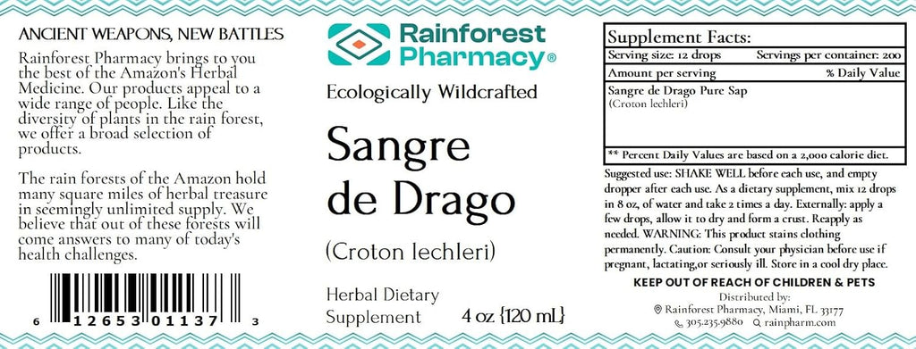 Sangre de Drago (Dragon's Blood) - Savia Pura de Croton lechleri - 118 ml