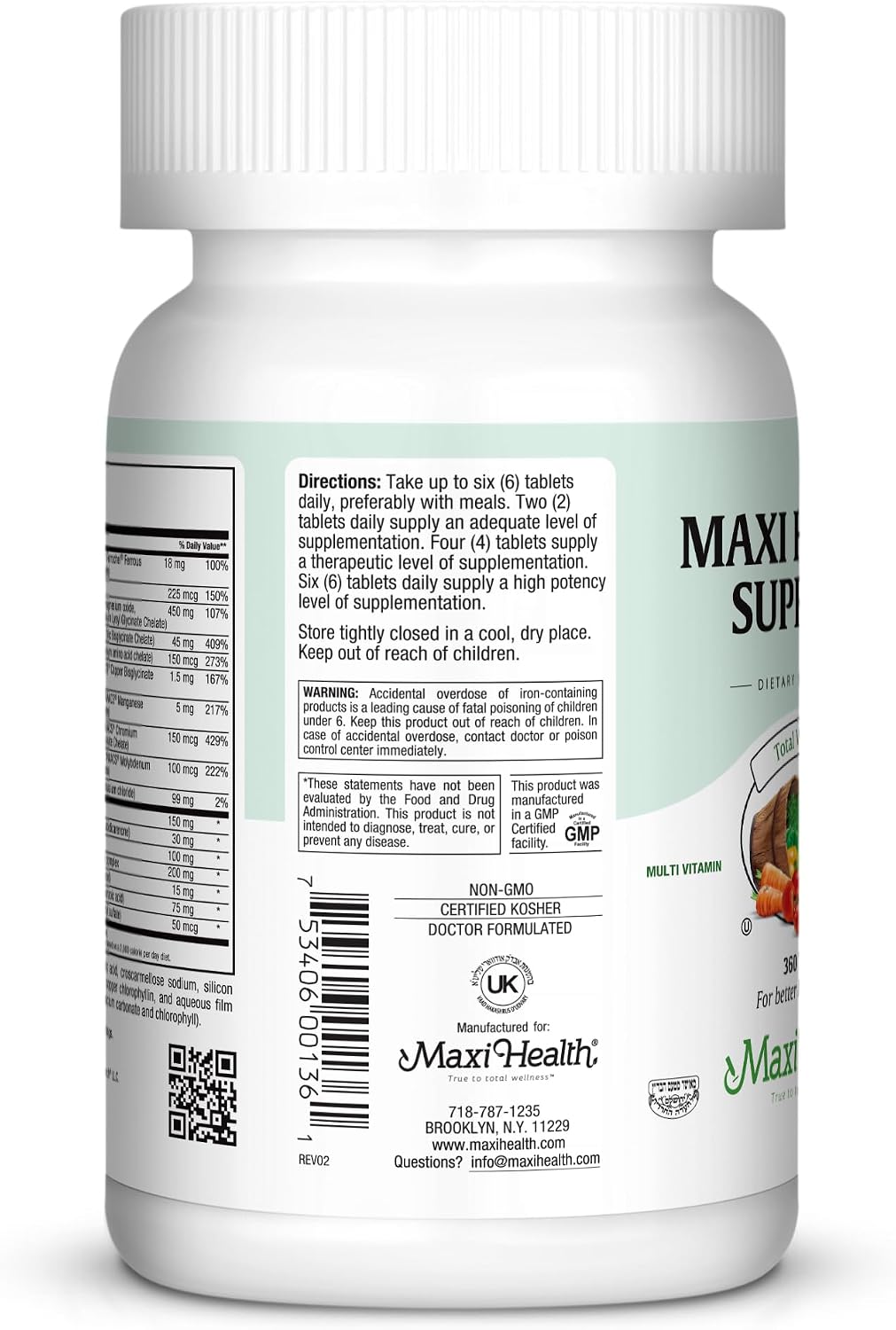 Supreme Multivitamínico para Hombres y Mujeres – Alta Potencia con Minerales, CoQ10 y Antioxidantes – 360 Comprimidos