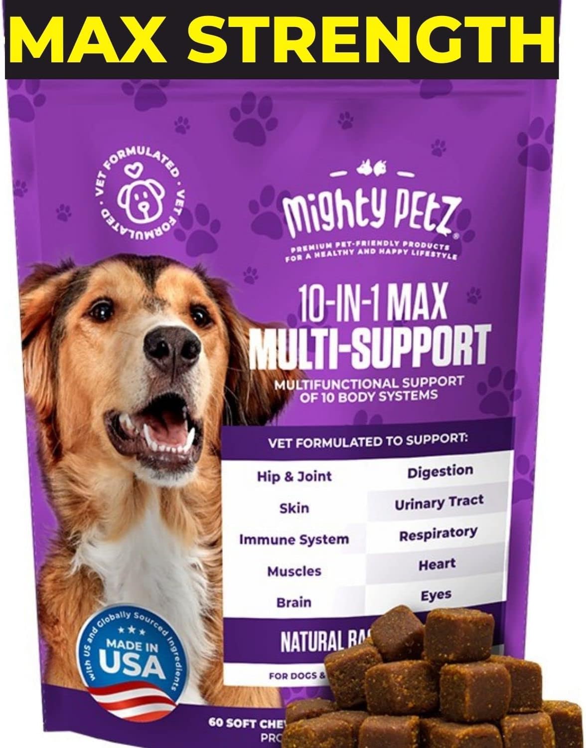 MAX Dog Multivitamin - Multivitamínico para Perros Senior y Adultos 10 en 1