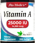 FITO MEDIC'S Lab - Vitamina A 25000 UI, 250 cápsulas blandas