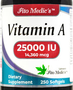 FITO MEDIC'S Lab - Vitamina A 25000 UI, 250 cápsulas blandas