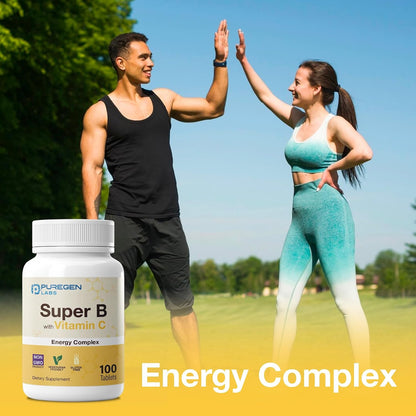 Puregen Labs Super B Energy Complex con – Vitamina B1 (Tiamina): Importante para el metabolismo de los – Image 5