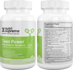 Multivitamínico para Adolescentes Nutri Supreme – Vitaminas para Chicos y Chicas de 12 a 17 Años, Fórmula Completa con Vitaminas C, D, E y Complejo B, 30 Cápsulas