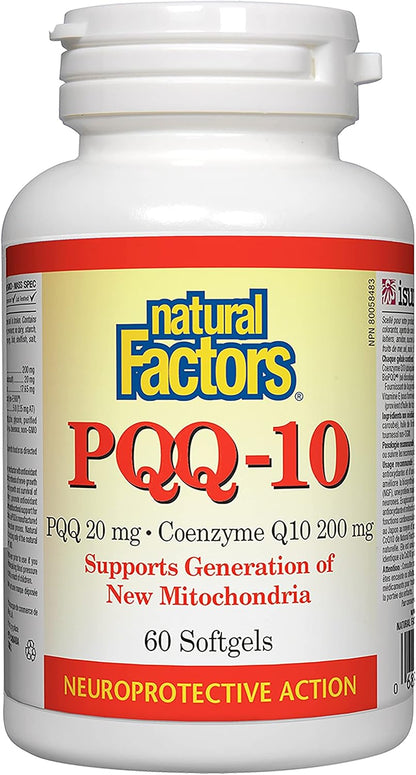 Natural Factors PQQ-10, Complemento Alimenticio para la Energía y el Envejecimiento Saludable, 60 Cápsulas Blandas – Image 8