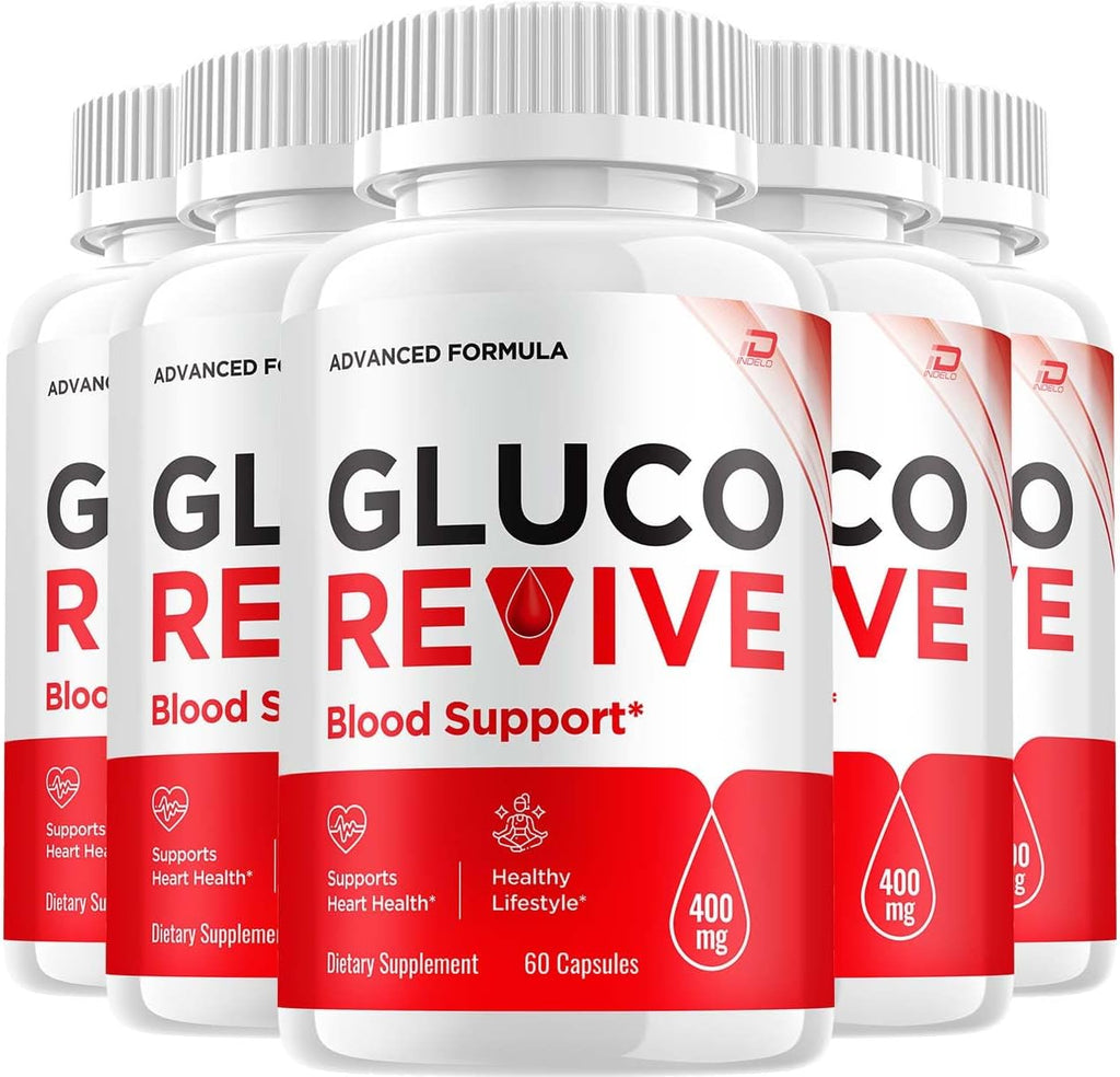 GlucoRevive Cápsulas – Suplemento Avanzado de 5 Paquetes (300 Cápsulas)