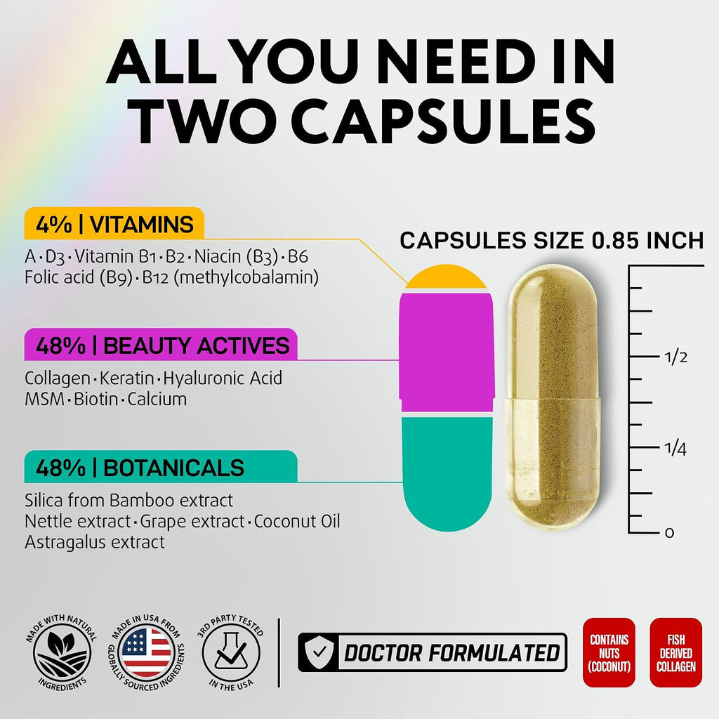 IQ BIOLOGY Biotina 10.000 mcg con Colágeno y Queratina - 120 Cápsulas