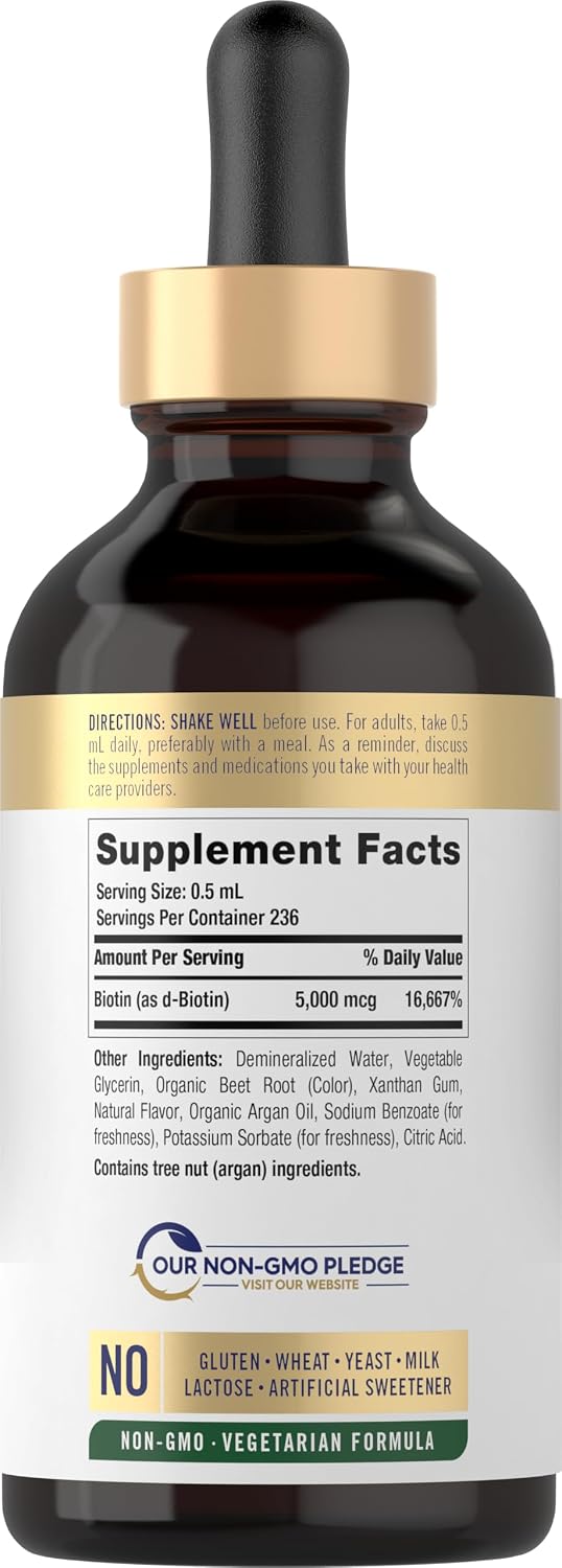 Carlyle Biotin 5000mcg Gotas Líquidas Sabor Berry - 118 ml